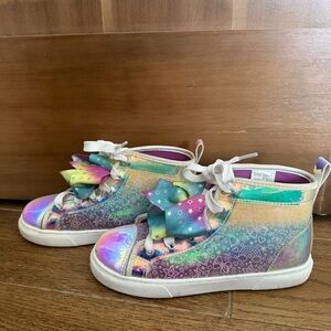 Jojo Siwa Colorful girls high top metallic Sneakers with Bow